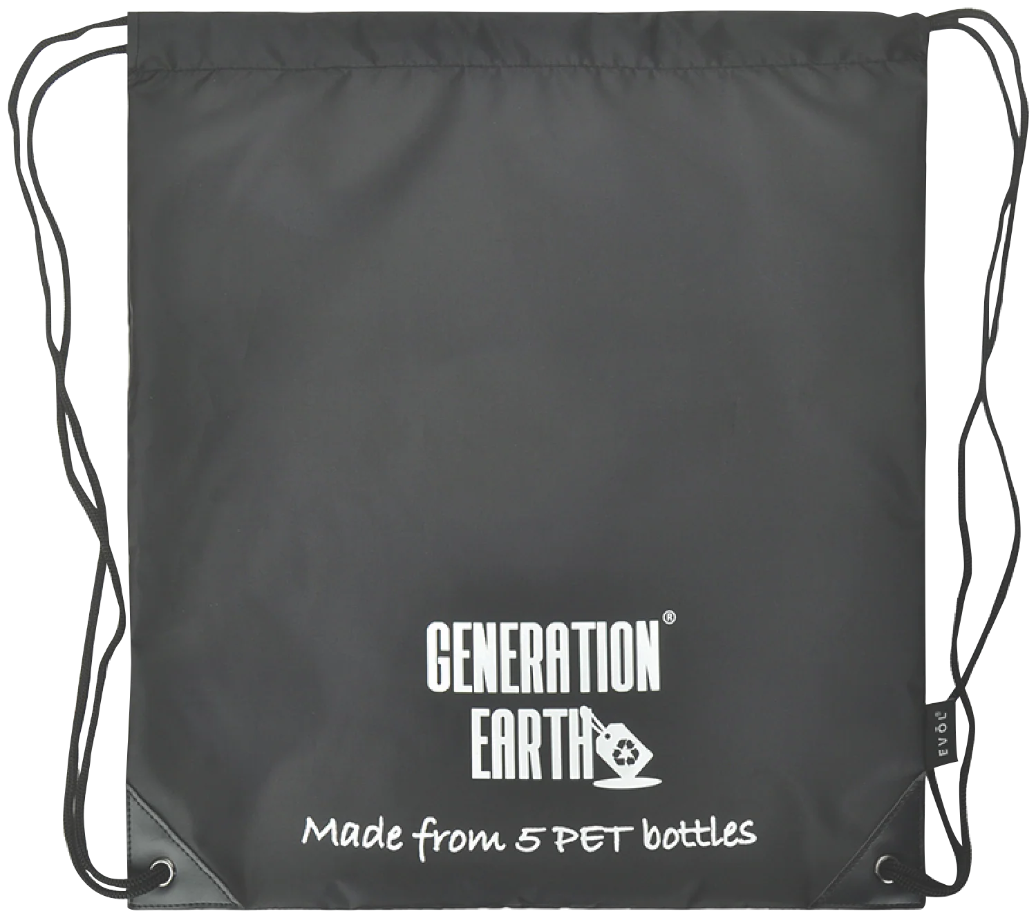 Generation Earth Recycled Drawstring Bag (Black)