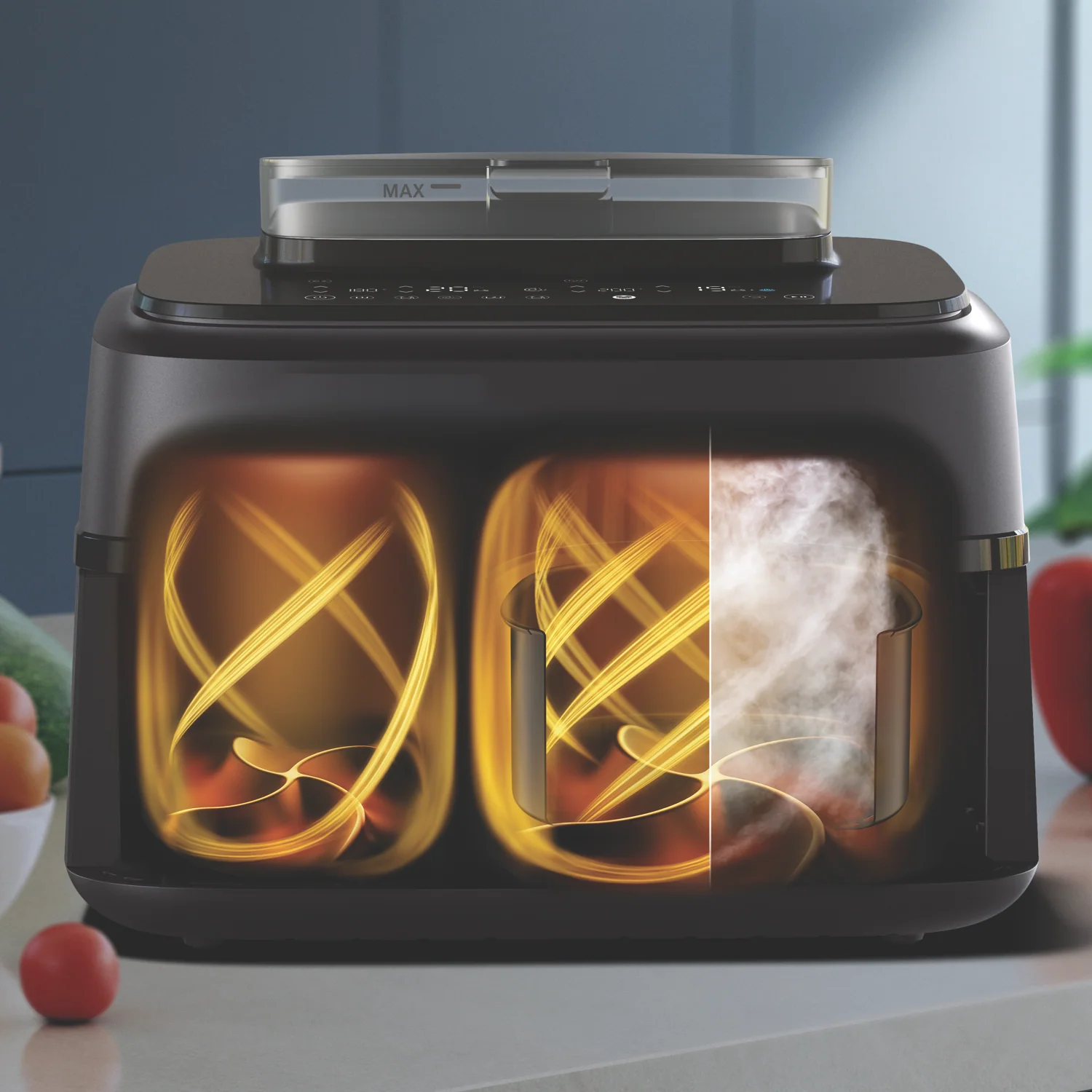 2647-philips-5000-series-9-litre-xxl-dual-basket-steam-airfryer-black-14.webp Philips 5000 Series 9 Litre XXL Dual Basket Steam Airfryer Black