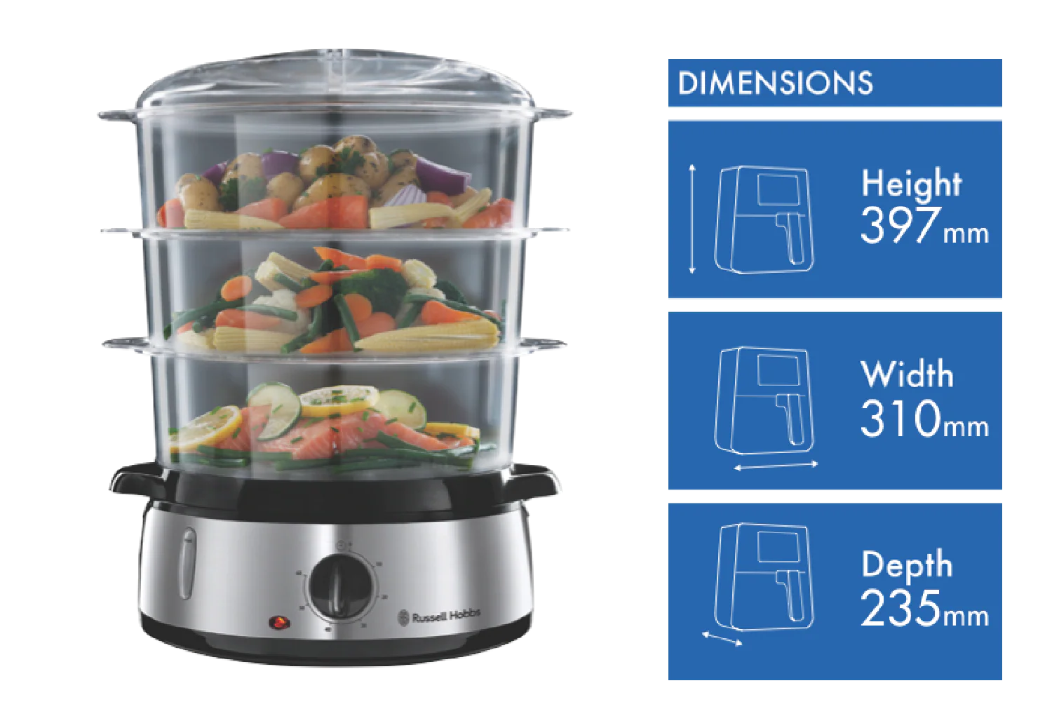 2684-russell-hobbs-cook-home-food-steamer-stainless-steel-2.webp Russell Hobbs Cook @ Home Food Steamer - Stainless Steel