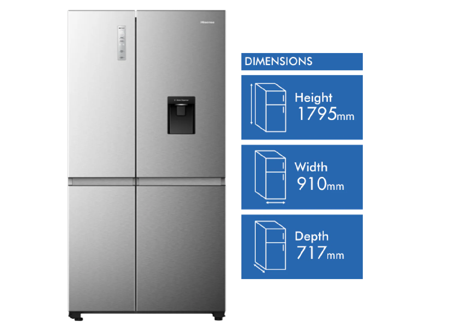 Hisense 649L Side By Side Refrigerator