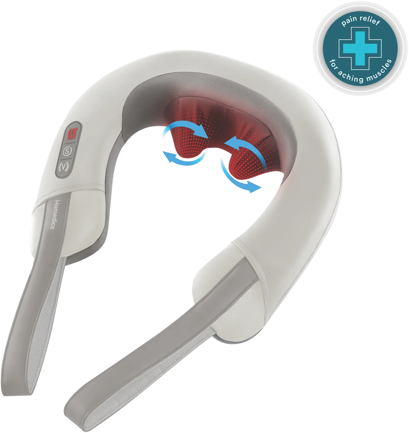 Homedics Shiatsu Neck & Shoulder Massager with Heat - Grey